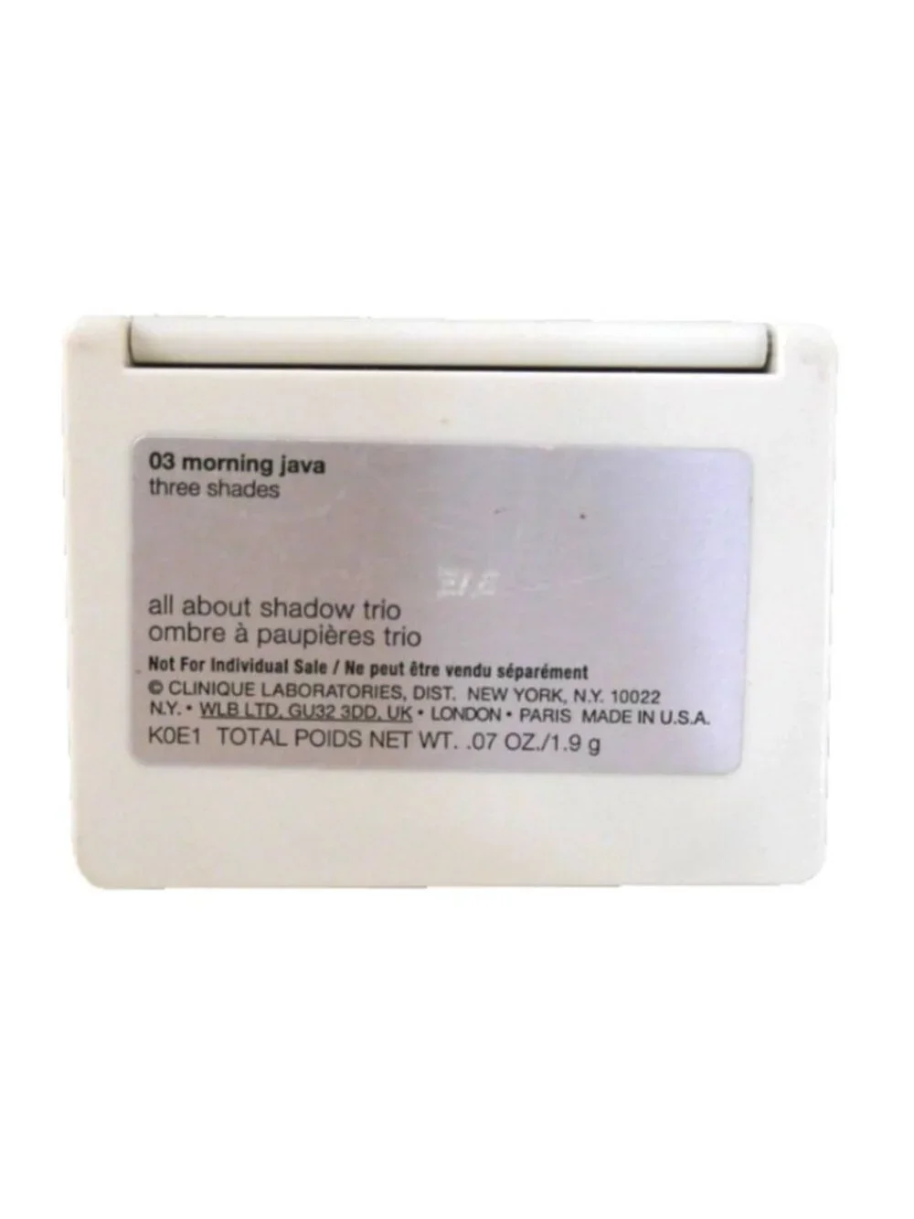 Clinique All About Shadow Trio 03 Morning Java brown shades eye shadow, New